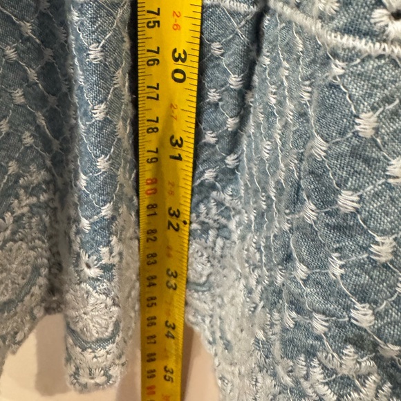 Ralph Lauren Vintage Chambray Maxi Skirt Women 4 petite Pearl Snap equestrian - Picture 11 of 12